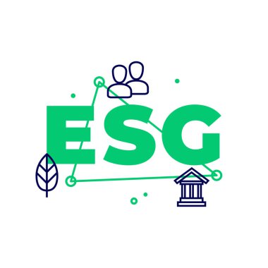 ESG, Çevre, Sosyal ve kurumsal yönetim kavramı. vektör
