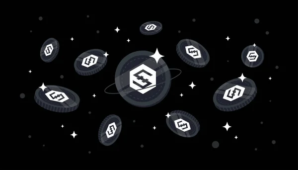 Iost Монеты Падают Неба Подложка Баннера Концепции Iost — стоковый вектор