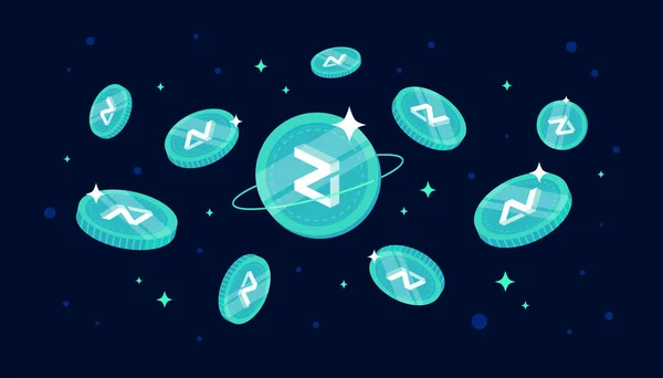 Zilliqa Mynt Zil Som Faller Från Himlen Zil Cryptocurrency Koncept — Stock vektor