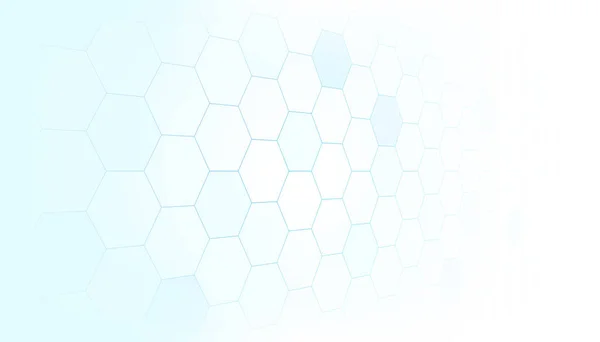 Enkel Blå Hexagon Linje Vit Bakgrund Medicin Och Vetenskap Koncept — Stock vektor