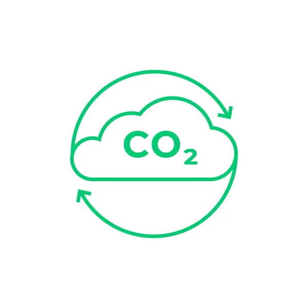 Co2 Gas Karbon Dioksida Garis Ikon Vektor - Stok Vektor