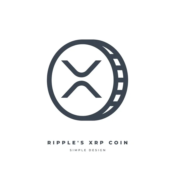 Rippel Xrp Coin Cryptocurrency Line Ikon Isolerad Vit Bakgrund Digital — Stock vektor