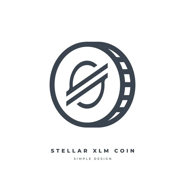 Stellar Xlm Cryptocurrency Line Ikon Isolerad Vit Bakgrund Digital Valuta — Stock vektor