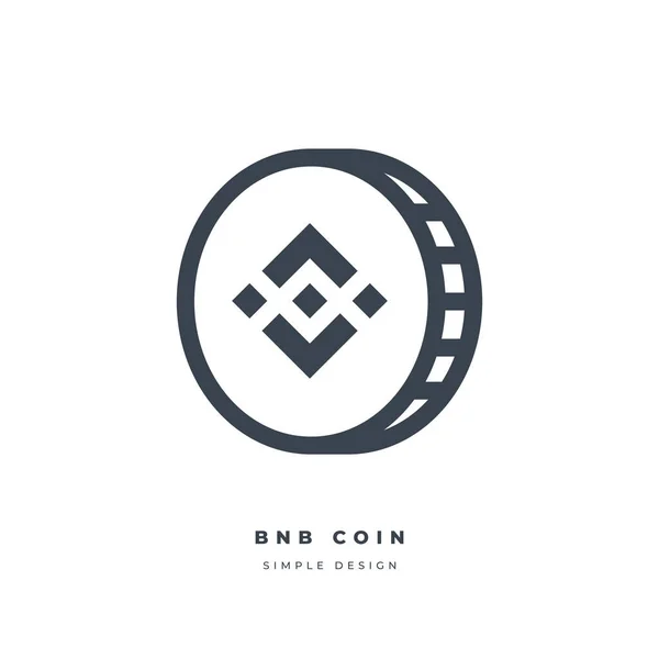 Binance Coin Bnb Cryptocurrency Line Ikon Isolerad Vit Bakgrund Digital — Stock vektor