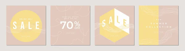 Sale Banner Set Special Offers Promotion Square Banner Template — Stock Vector