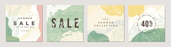 Special Offer Summer Sale Banner Set Special Offers Promotion Square — Stock Vector