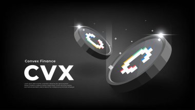Convex Finans (CVX) madeni para pankartı. CVX para kripto para kavramı pankart arkaplanı.
