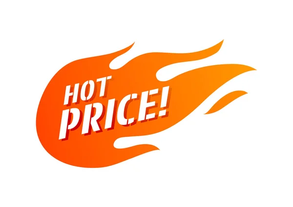 Hot Price Fire Sign Promotion Fire Banner Price Tag Hot — Stock vektor