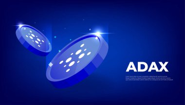 ADAX coin banner. ADAX coin cryptocurrency concept banner background.