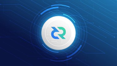 Bozuk (DCR) para kripto para konsept pankartı.