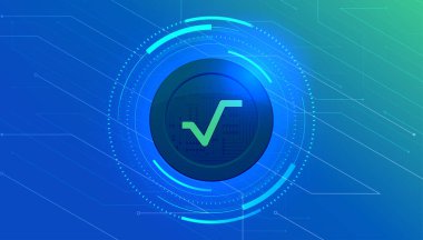 E-Radix (EXRD) bozuk para pankartı. EXRD para kripto para kavramı pankart arkaplanı.