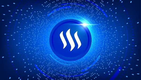 Steem Coin Banner Steem Coin Cryptocurrency Concept Banner Background — Stockvektor