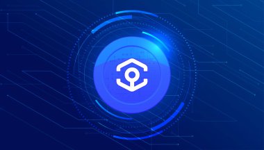 Ankr coin cryptocurrency concept banner background.