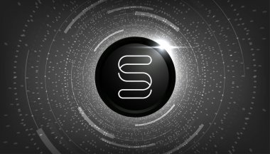 Bitcoin Standard Hashrate Token (BTCST) crypto currency themed banner. BTCST icon on modern black color background.