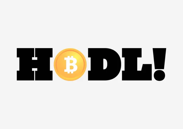 Bitcoin Hodl Trade Slang Stands Hold Dear Life Purpose Misspelling — Stock vektor