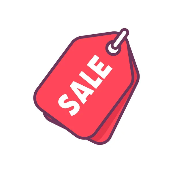 Red Sale Tag Icon Isolated — 스톡 벡터