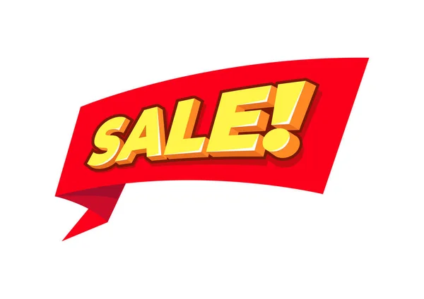 Sale Text Red Ribbon Sale Ribbon Banner Sale Tag —  Vetores de Stock