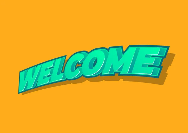 Welcome Text Orange Background — Vettoriale Stock