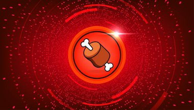 Kemik Değiştirme (Bone) kripto para birimi temalı pankart. Modern siyah arkaplanda kemik simgesi.