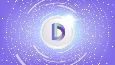 DIA para kripto para kavramı pankart arkaplanı.