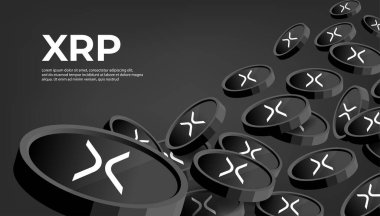 XRP kripto para birimi konsept afiş arkaplanı.