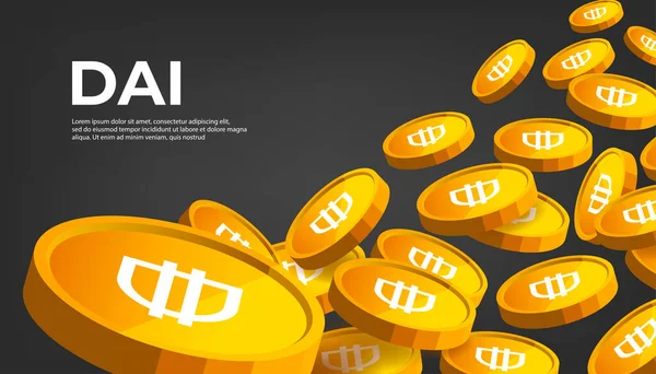 Dai Moneda Criptomoneda Concepto Banner — Vector de stock