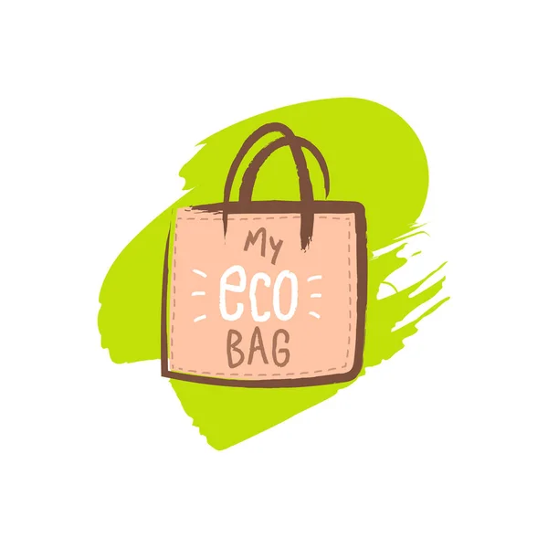 Umhängetasche Mit Handgezeichnetem Schriftzug Eco Bag — Stockvektor
