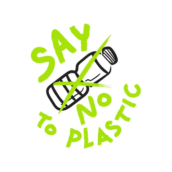 Plastikowy Styl Życia Zero Odpadów Ochrona Środowiska Zapisać Koncepcję Planety — Wektor stockowy