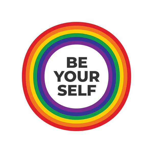 Yourself Rainbow Card Color Lgbt Pride Lesbian Gay Bisexual Transgender — Vector de stock