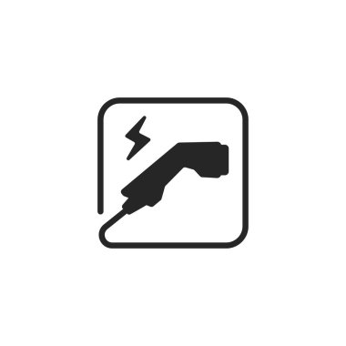 Tak-tak elektrikli araç şarj çizgisi simgesi, EV şarj istasyonu işareti.