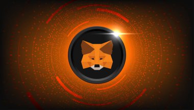Defi, Web3 Dapps ve NFT konsept pankart arkaplanı için MetaMaske şifreleme cüzdanı.