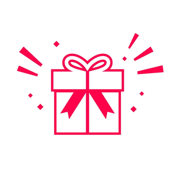 Icône Boîte Cadeau Simple Coffret Cadeau Rouge Surprise Célébration Anniversaire — Image vectorielle