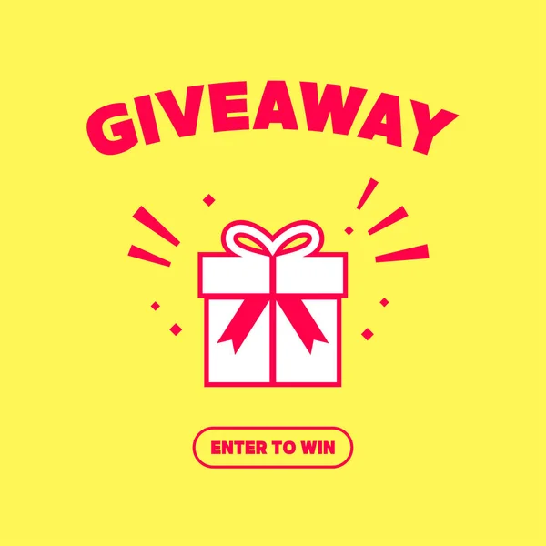 Giveaway Enter Banner Sjabloon Ontwerp Voor Social Media Post Website — Stockvector