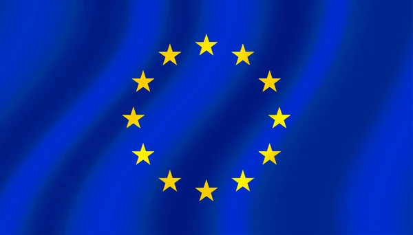 Bandeira Ondulada União Europeia Vetor — Vetor de Stock