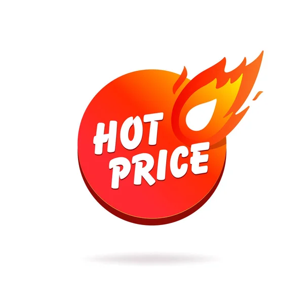 Hot Price Fire Label White Background Vector — Stock Vector