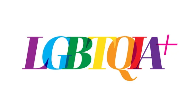 Banner Texto Lgbtqia Lgbtqia Lesbiana Gay Bisexual Transgénero Queer Intersex — Vector de stock