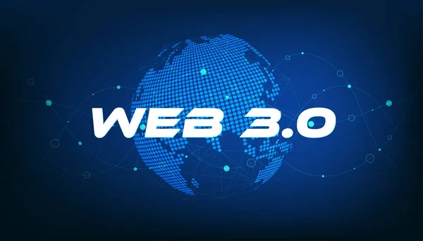 Web Text Dot World Planet Nueva Versión Del Sitio Web — Vector de stock
