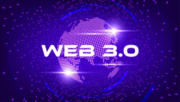 Web Testo Dot World Planet Nuova Versione Del Sito Web — Vettoriale Stock