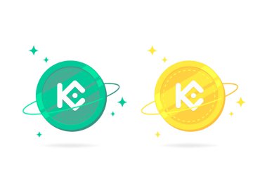Beyaz arkaplanda KuCoin Token (KCS) düz simgesi izole edildi.