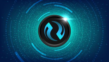 Enjektif Protokol (INJ) para kripto para birimi konsepti pankart arkaplanı.