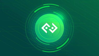 Bitkub Coin (KUB) pankartı. KUB para kripto para kavramı pankart arkaplanı.