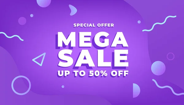 Mega Venta Banner Plantilla Diseño Venta Grande Oferta Especial Online — Vector de stock