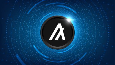 Algorand (ALGO) para kripto para birimi konsept afiş arkaplanı.