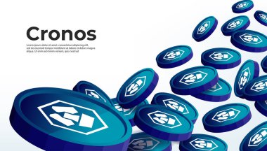 Cronos (CRO) şifreleme konsepti pankart arkaplanı.