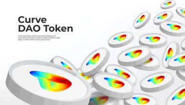 DAO Token eğrisi (CRV) şifreleme konsepti pankart arkaplanı.