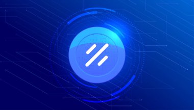 Galaksi Projesi (GAL) para kripto para birimi konsepti pankart arkaplanı.