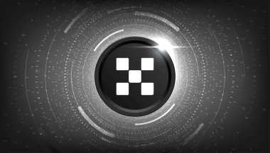 OKB para kripto para kavramı pankart arkaplanı.