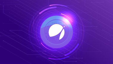ApolloX (APX) para kripto para birimi konsept afiş arkaplanı.