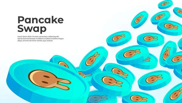 Pancakeswap Cake Cryptogeld Concept Banner Achtergrond — Stockvector