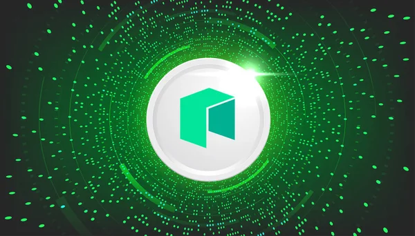 NEO para kripto para kavramı pankart arkaplanı.